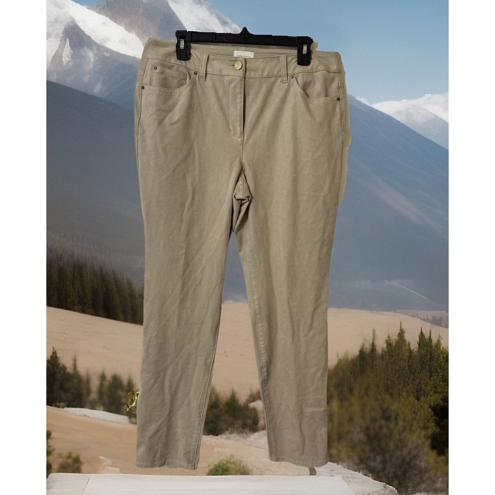 Chicos Regular Faux SNAKE SKIN Jeans Ankle Pants Stretchy Tan Camel - Size 1.5